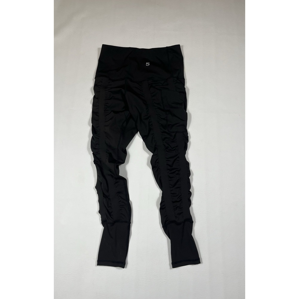 Skinnify Resistance Leggings Womens Small Black 6 Bands Activewear Pants